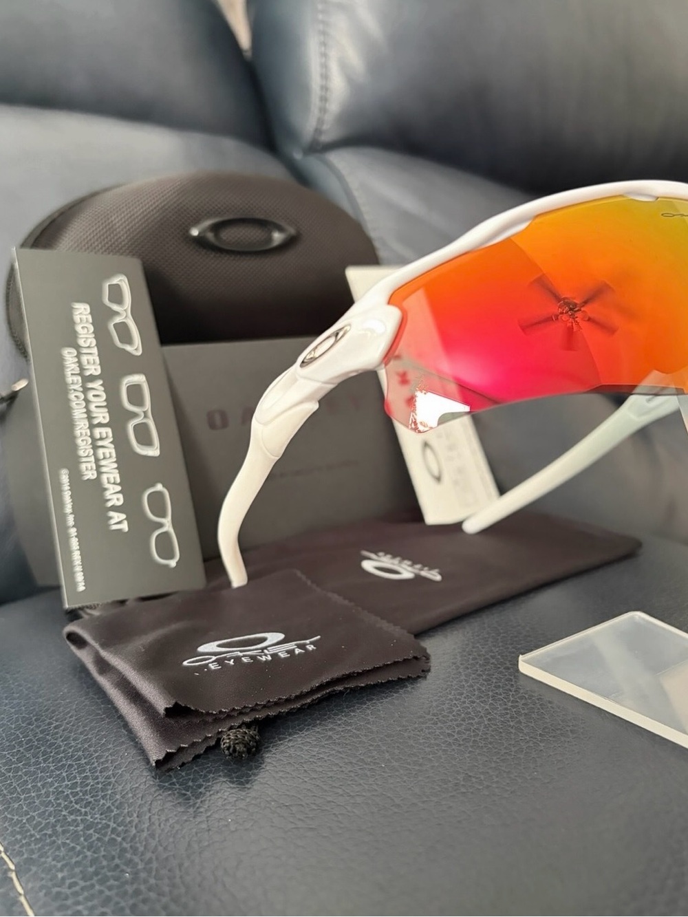 Oakley Radar EV Path White Frame Orange Red Lens Sunglasses O09208 - Picture 8 of 10